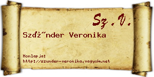 Szünder Veronika névjegykártya